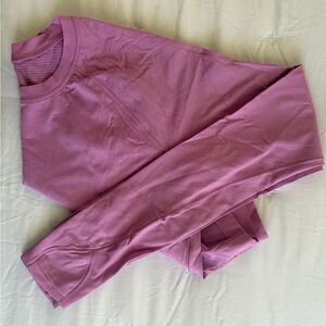 Lululemon Swiftly Cropped Long Sleeve in Dahlia Mauve Size 12